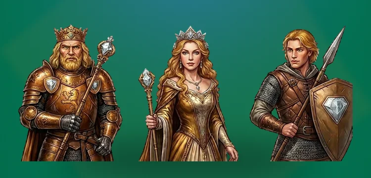 Rei, dama e valete de ouros: corte europeia em dourado